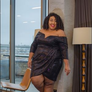 Black Sequin Fashion to Figure Dress